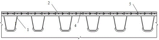 Bridge deck structure composed of prefabricated UHPC (Ultra High Performance Concrete) slabs and steel bridge deck and construction method thereof