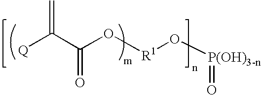 Self-Adhesive Compositions Including a Plurality of Acidic Compouns