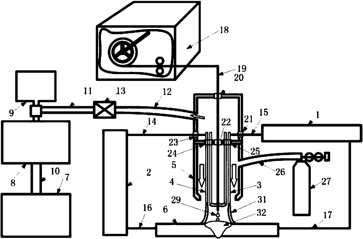 Double Center Negative Pressure Arc Filling Wire Welding Method