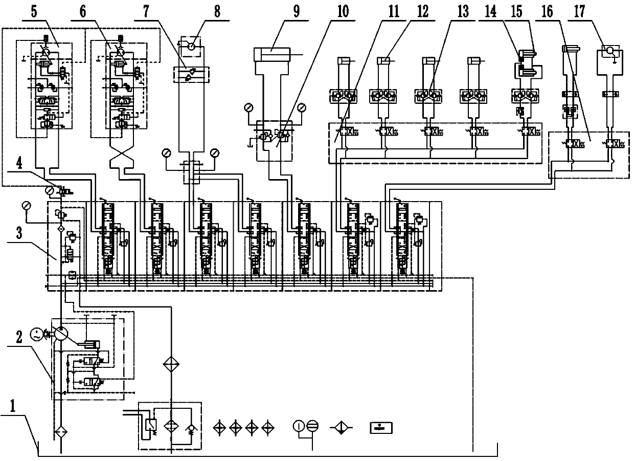 Full hydraulic driving drilling machine hydraulic load-sensitive system