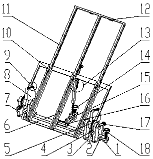 Angle adjusting device for concrete oblique column construction