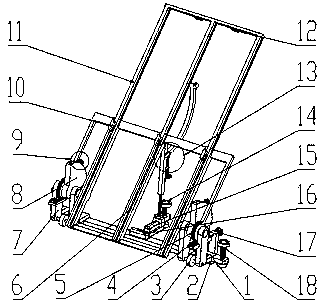 Angle adjusting device for concrete oblique column construction