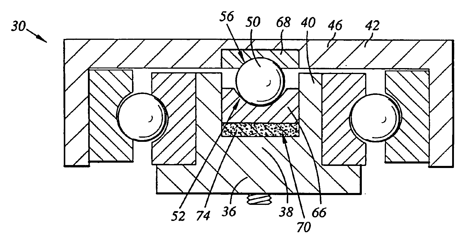 Pivot bearing cartridge including central pivot element and ball bearing set