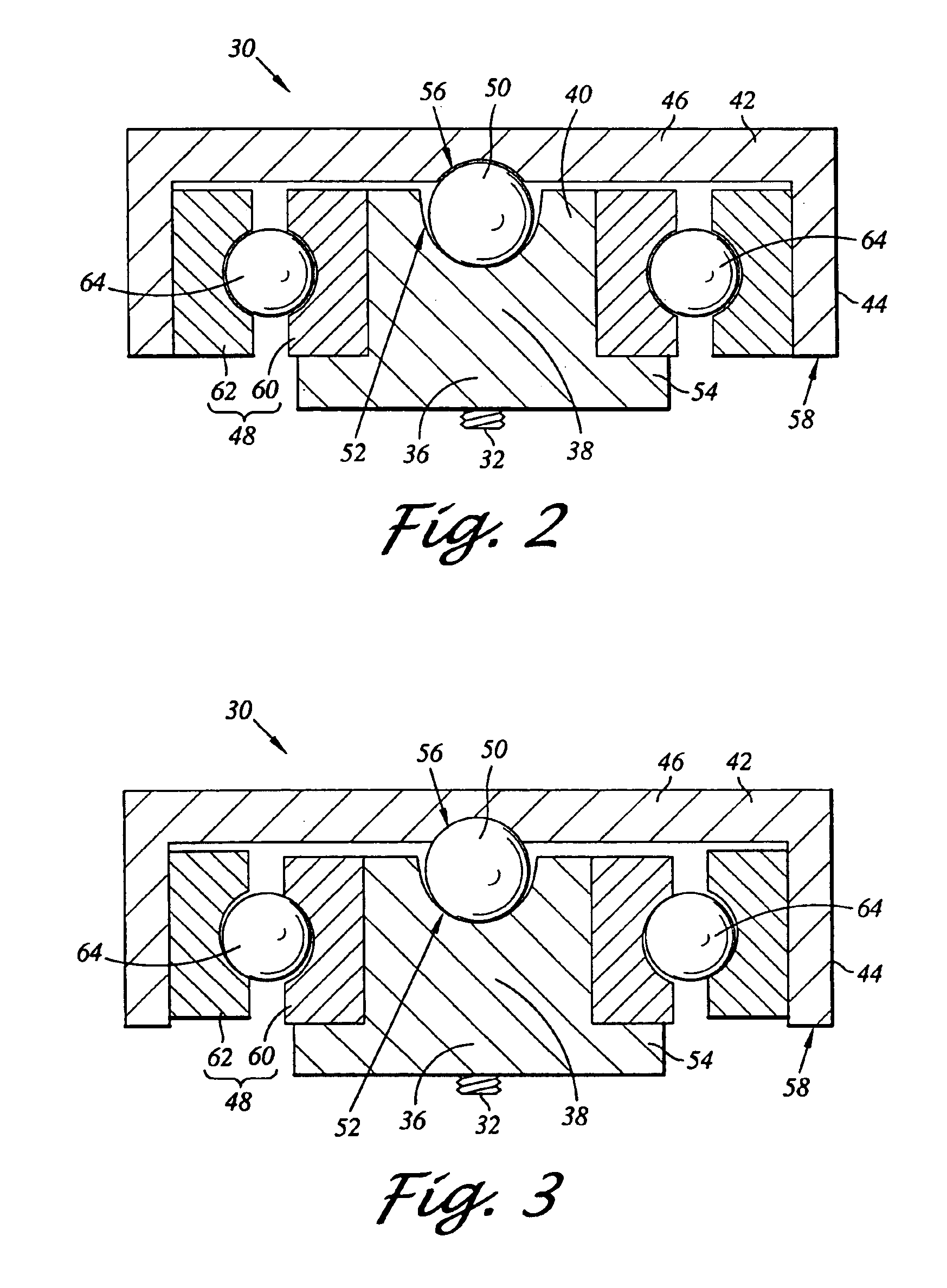 Pivot bearing cartridge including central pivot element and ball bearing set