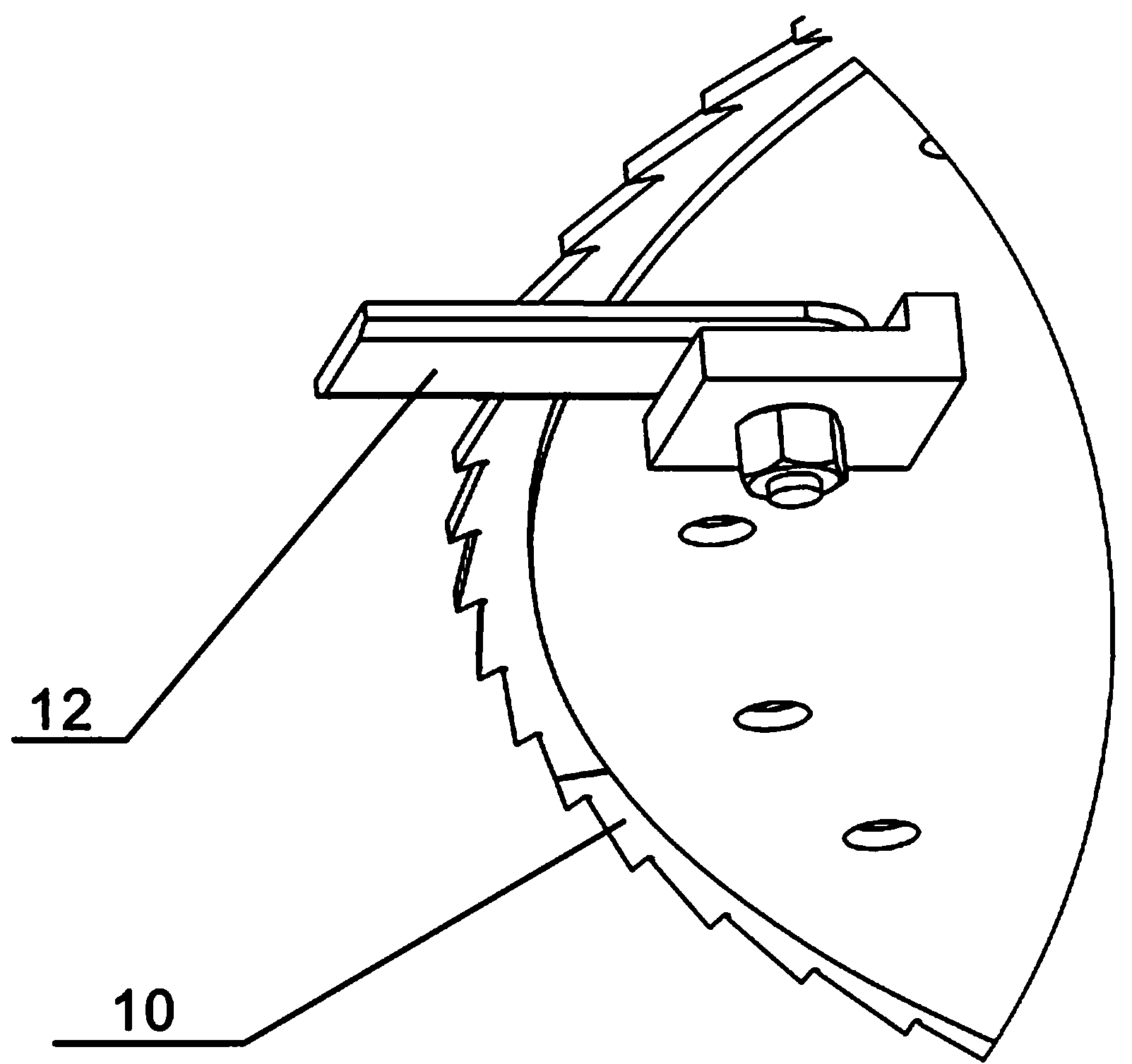 Non-lining corn stalk harvesting machine header adapting to different plant diameters