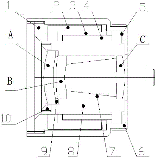 Ultra-high sensitivity medium wave refrigeration infrared athermalization lens and work method thereof