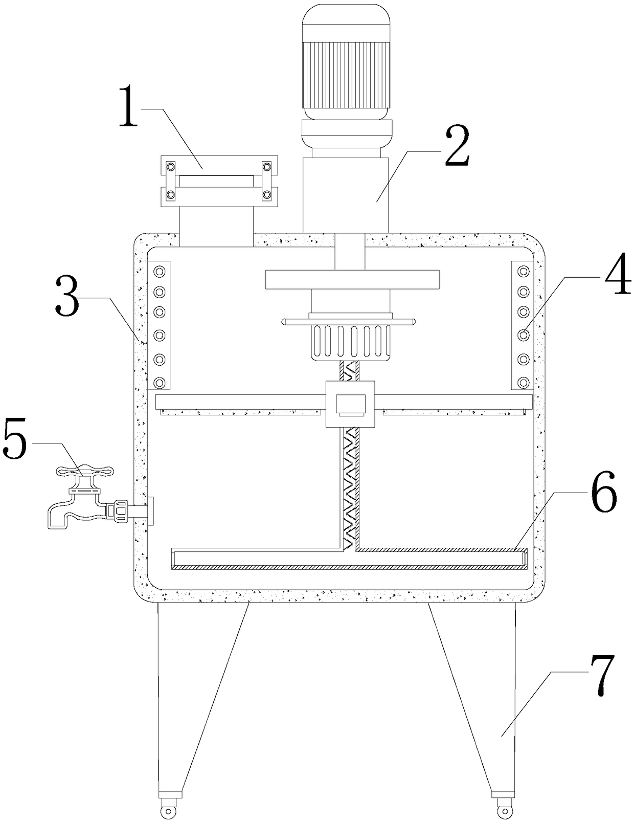 Sterilized storage tank for production raw material of powder form food