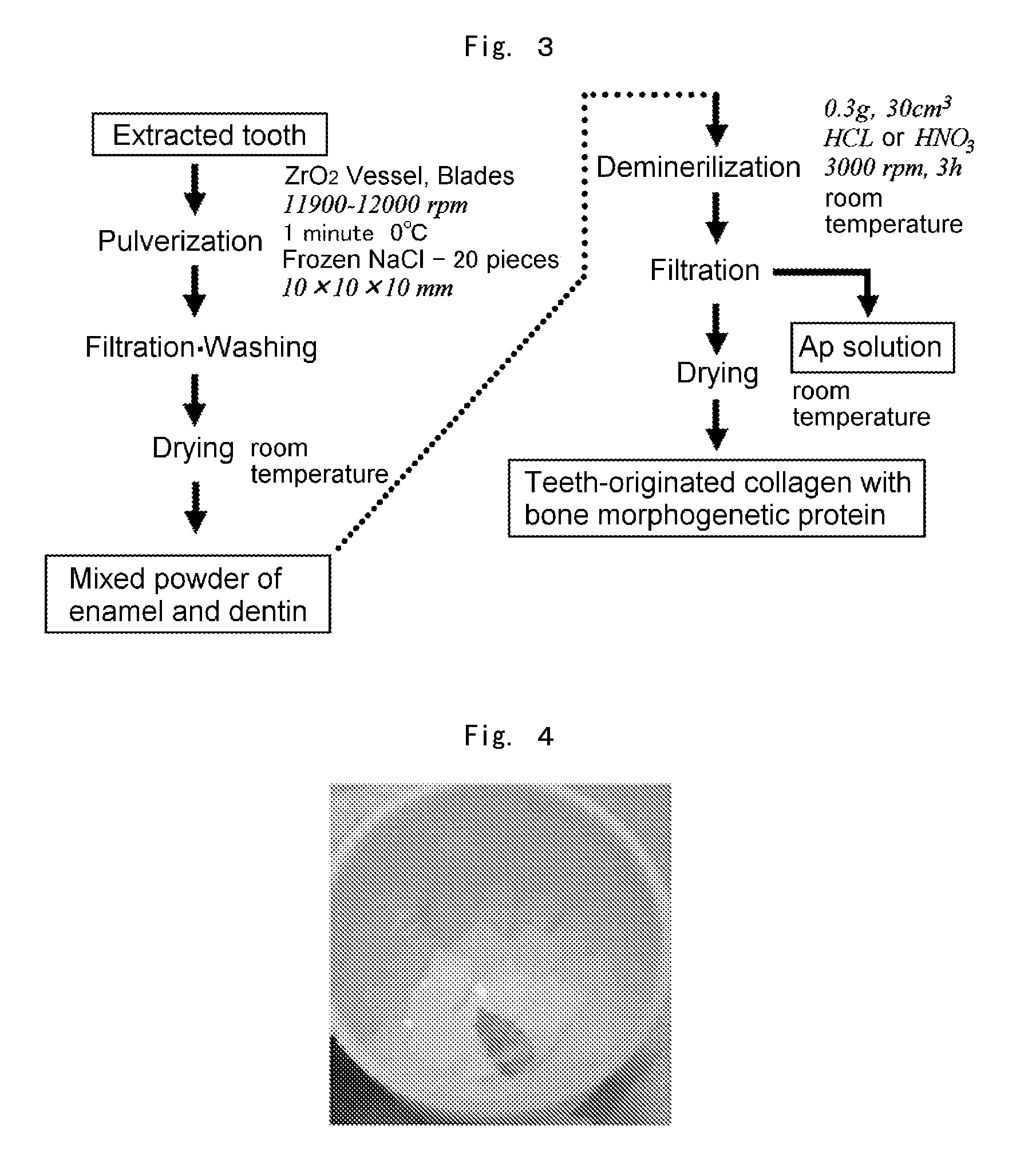 Method and pulverizing apparatus for preparing pulverized product of extracted tooth, demineralized powder originated from extracted tooth, and composite of demineralized powder and apatite, suitable for use in highly advanced medical treatments