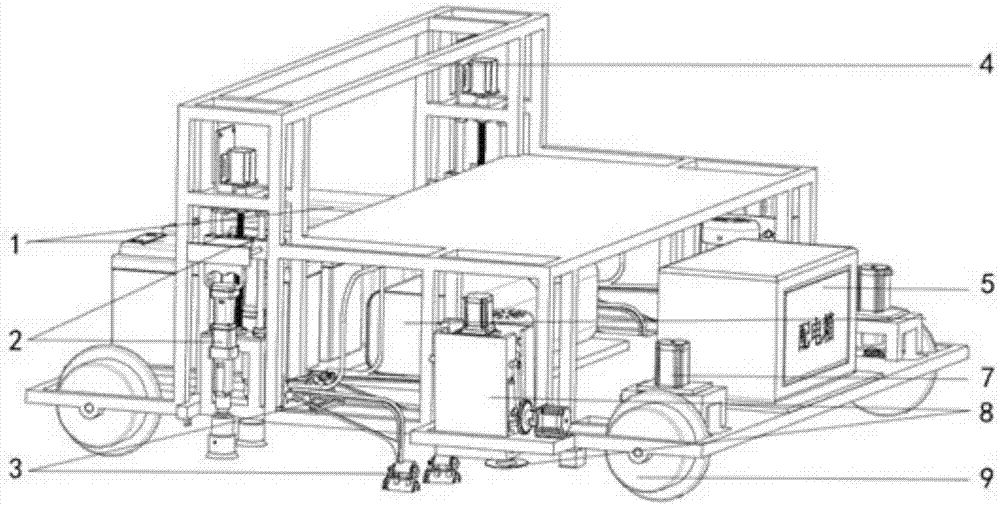 Railway track maintenance machine based on collaborative operation mode of mother machine and son machine