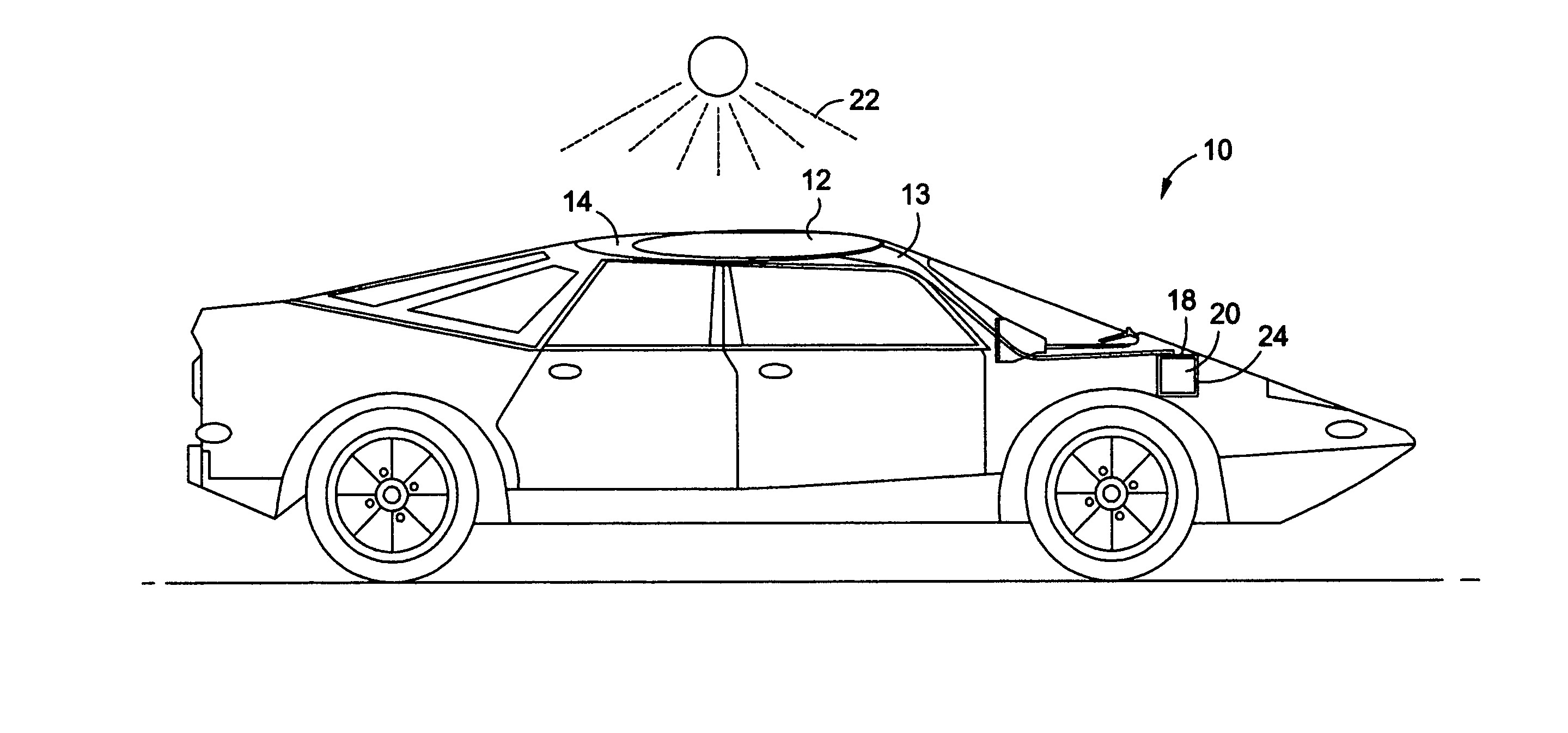 Solar powered engineless vehicle