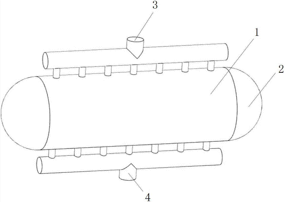 Temperature-controlled gas-liquid horizontal reactor with special distributor