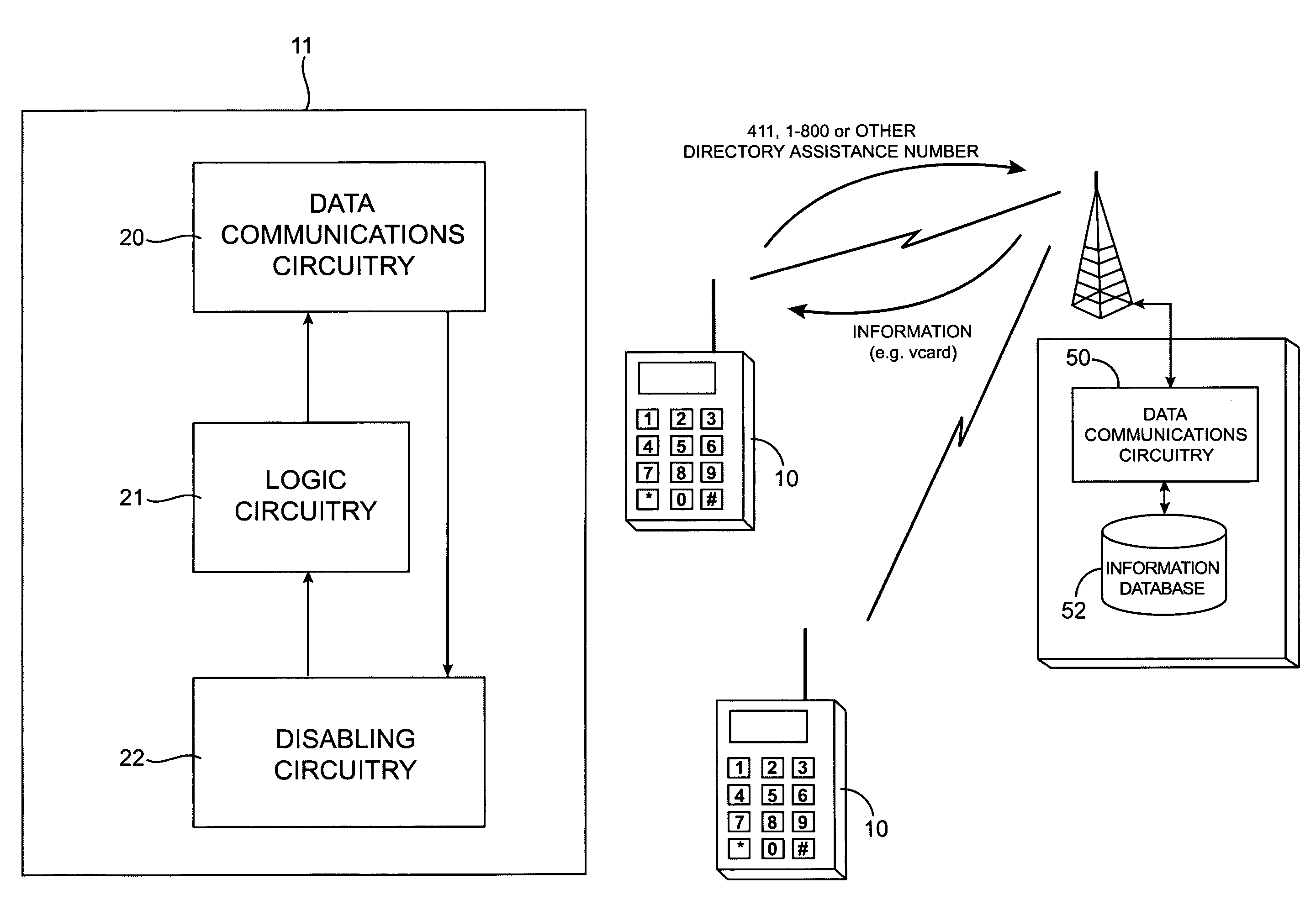 Cell phone feature for downloading information via a telecommunications network