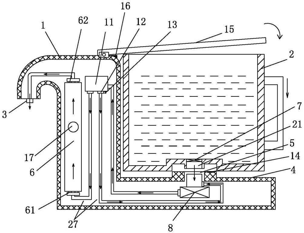 Electric heating water boiler with separated water storage tank