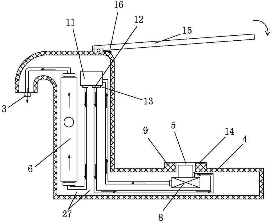 Electric heating water boiler with separated water storage tank