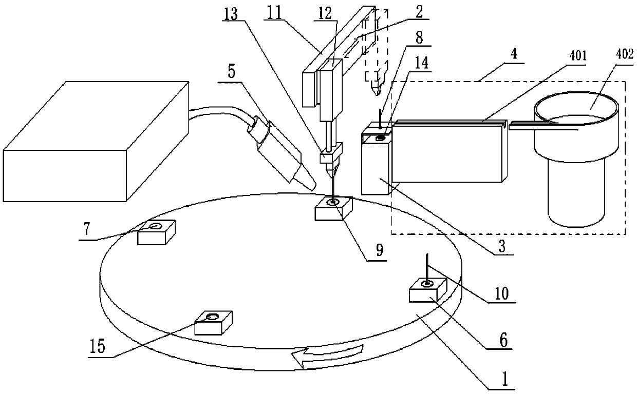 Ear stud automatic welding system and method thereof