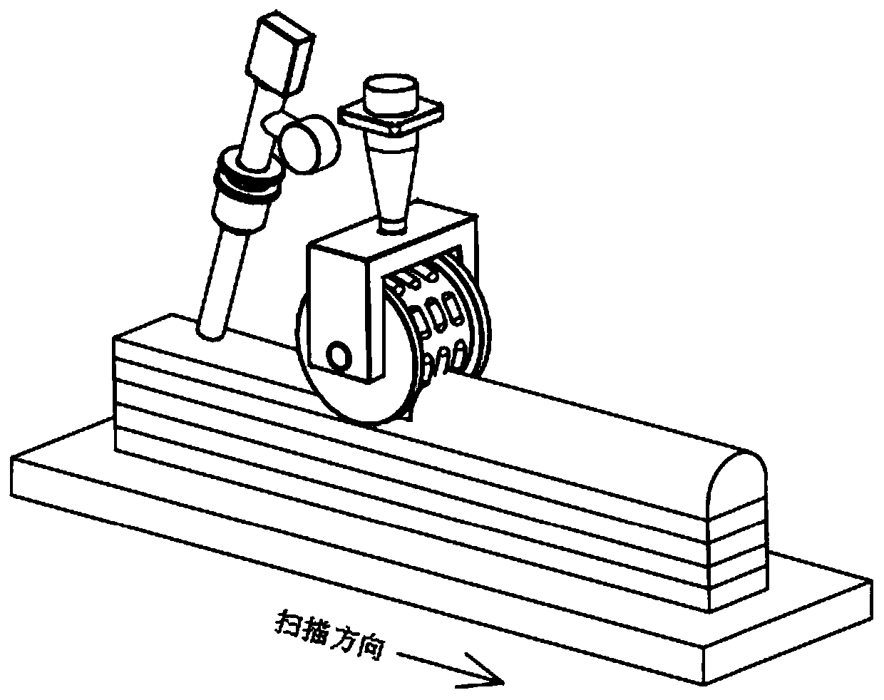 Wire arc additive manufacture (WAAM) synchronous ultrasonic hot rolling and quick cooling combined processing device and method