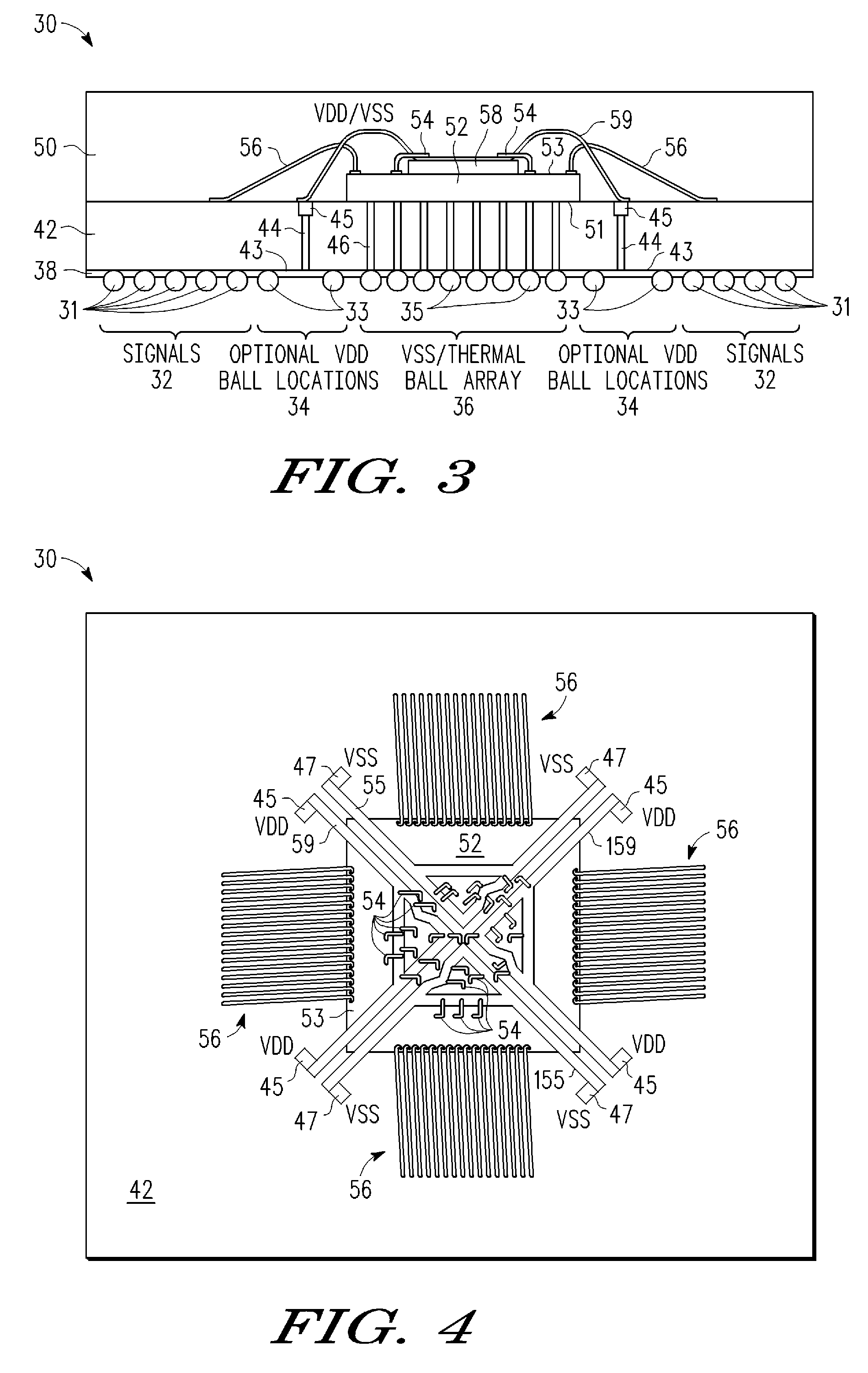 Power lead-on-chip ball grid array package