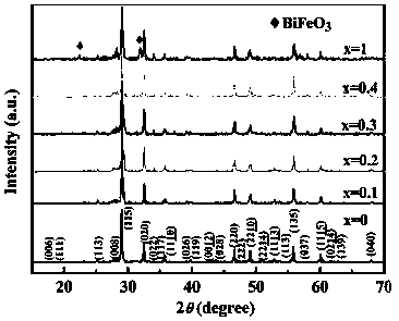 Novel fe-doped srbi  <sub>2</sub> nb  <sub>2</sub> o  <sub>9</sub> Multiferroic ceramic material with Oliveris structure and preparation method thereof