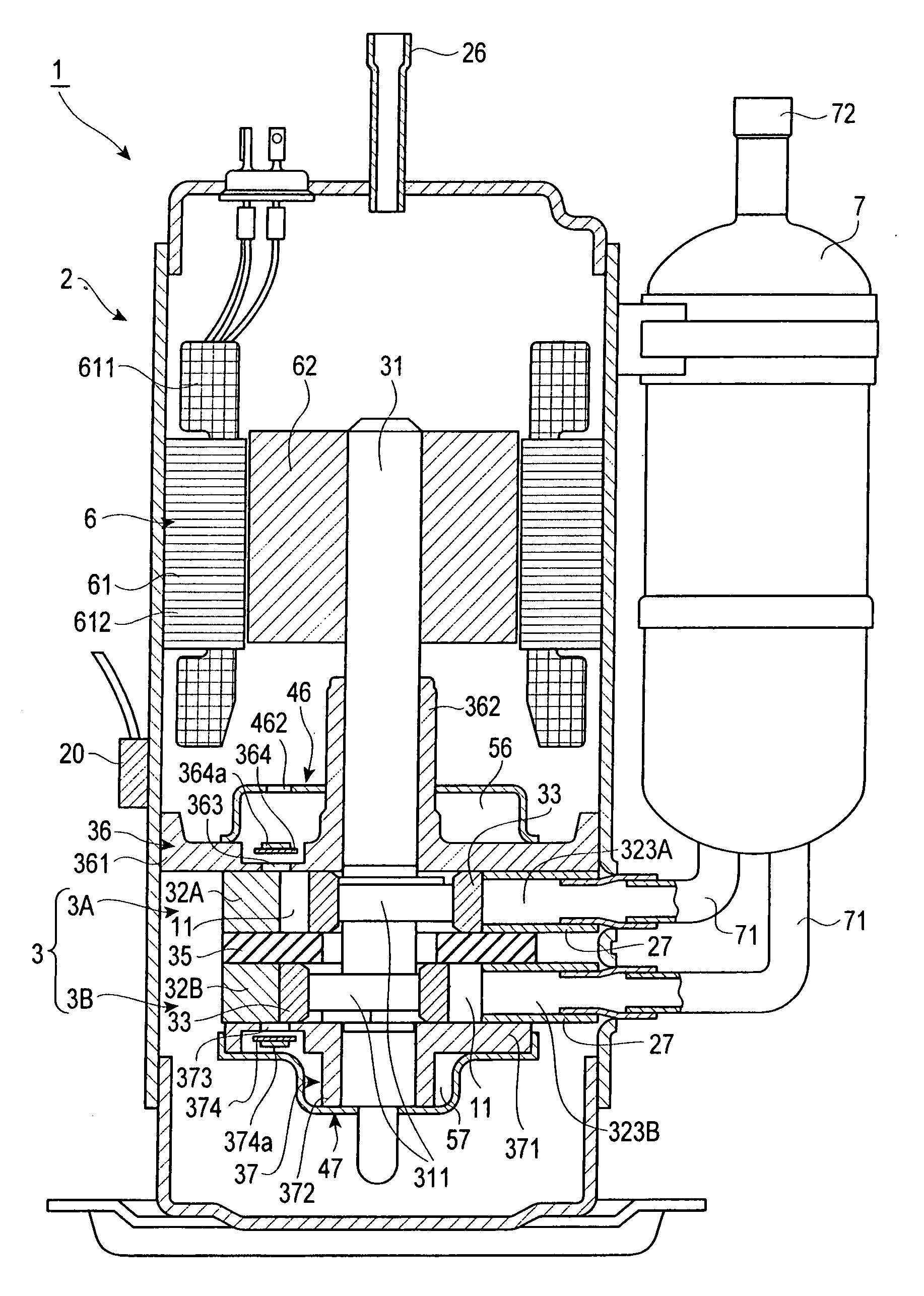 Rotary compressor and heat pump system