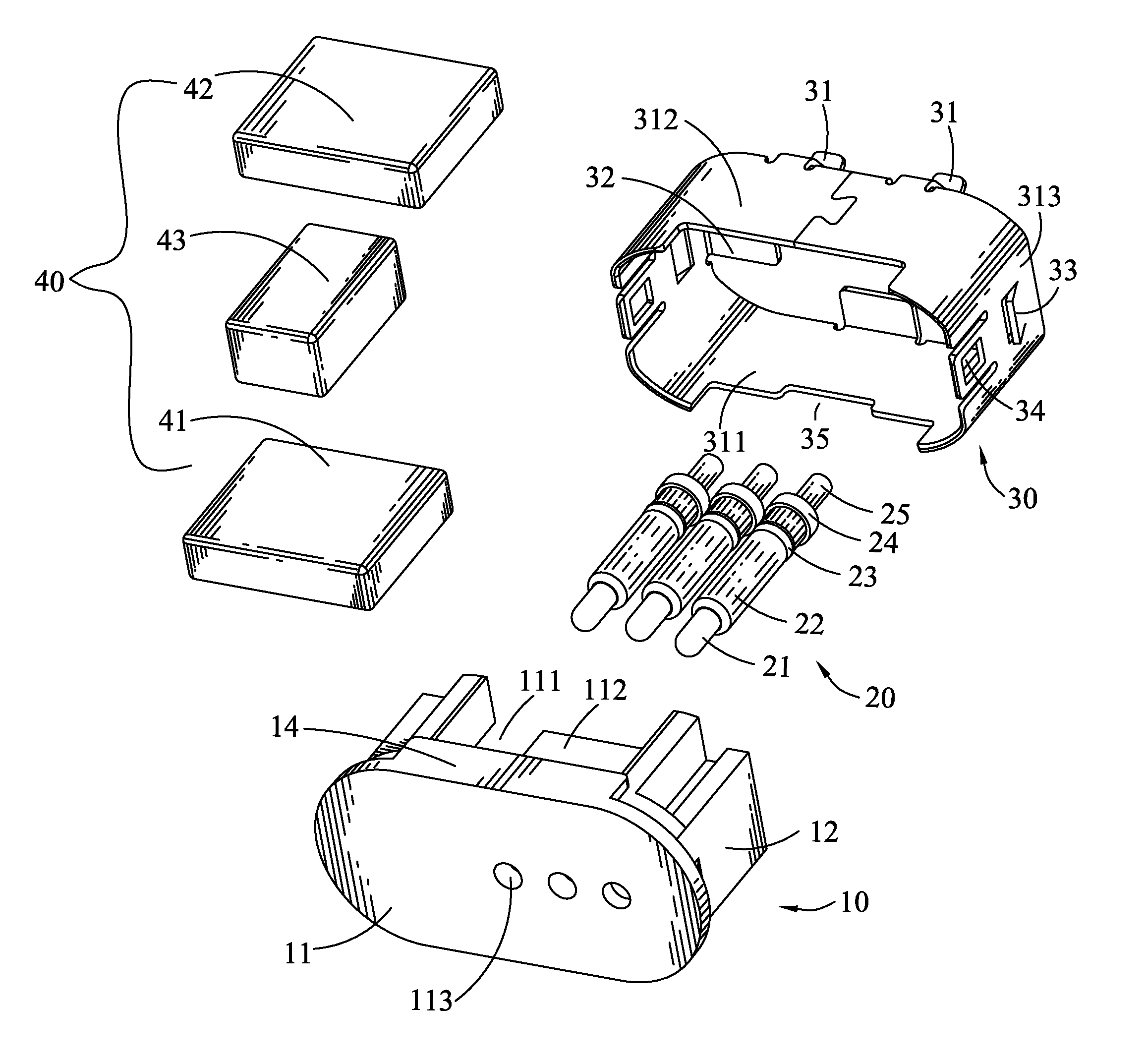 Electric connector adapted for connecting with a mated connector by virtue of magnetic attraction