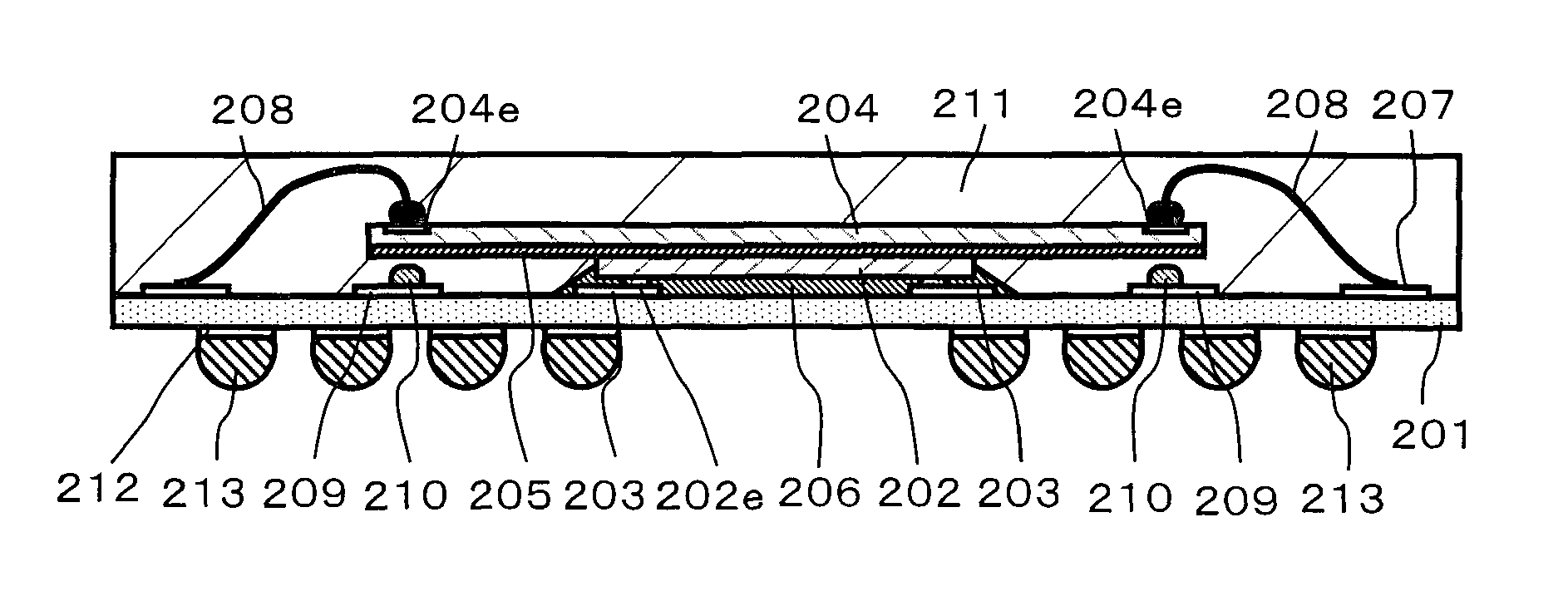 Semiconductor device and plural semiconductor elements with suppressed bending