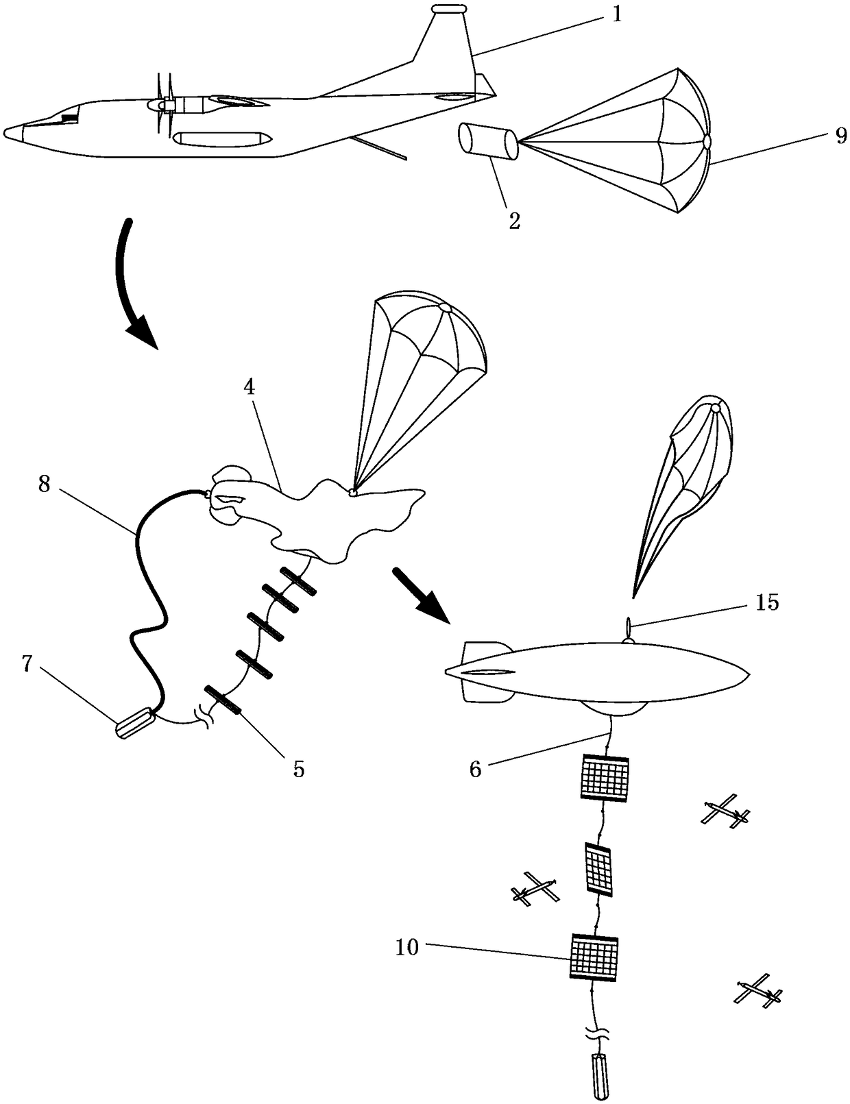 Air suspension type unmanned aerial vehicle quick recovery system