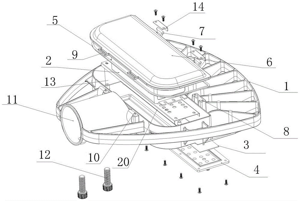 LED street lamp with LED lamp bead combination lens and power adjusting method thereof