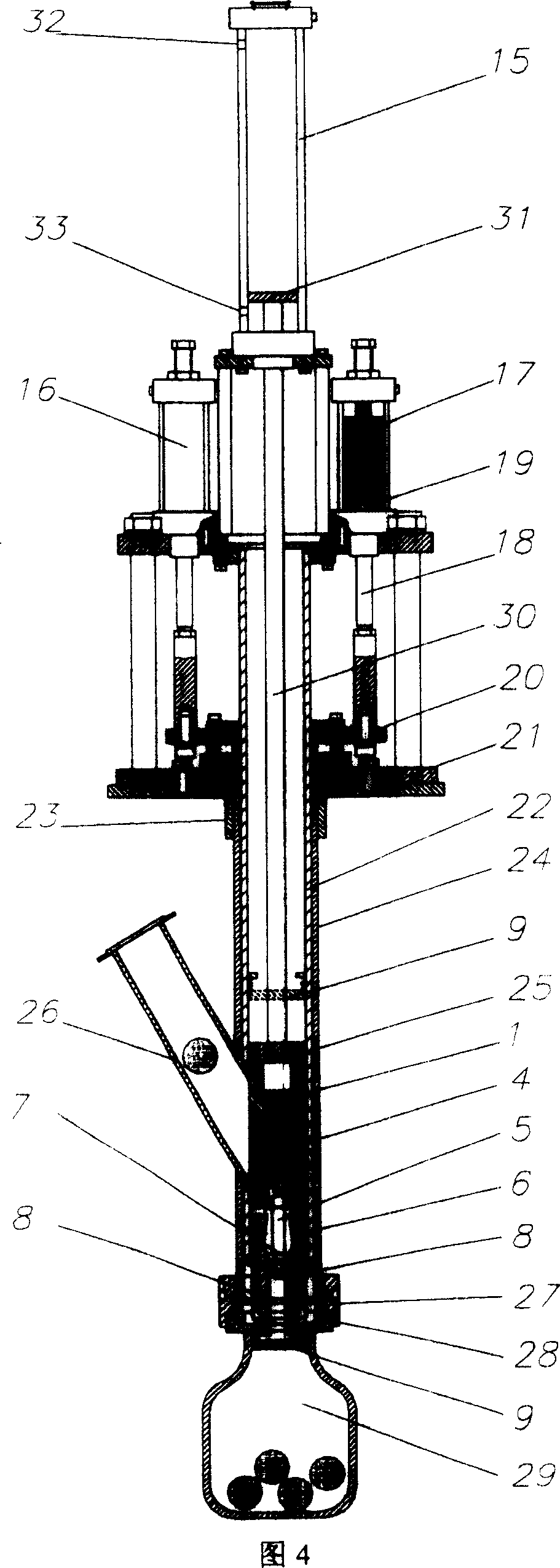 Cap pneumatic picker of var fuel pot of ball bed high-temperature reactor air cooled