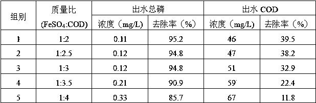 Advanced treatment method for synchronously removing phosphorus and COD (Chemical Oxygen Demand) of secondary biochemical treatment effluent