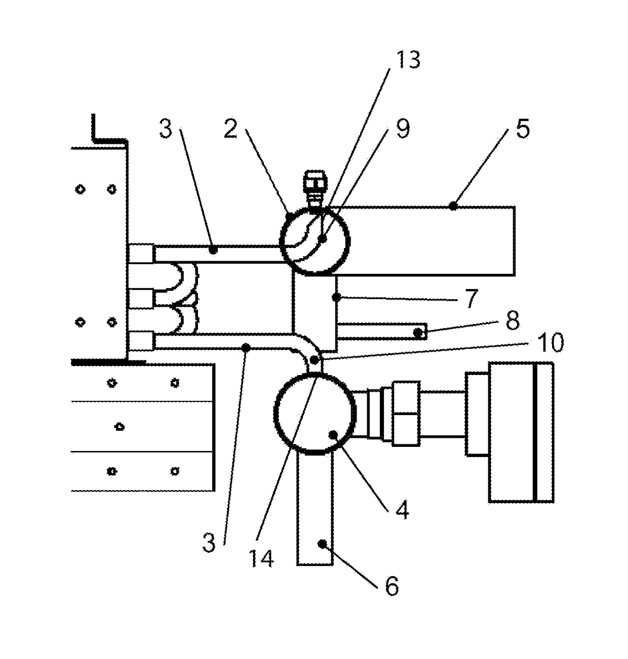 Heat exchanger for phase-changing refrigerant, with horizontal distributing and collecting tube