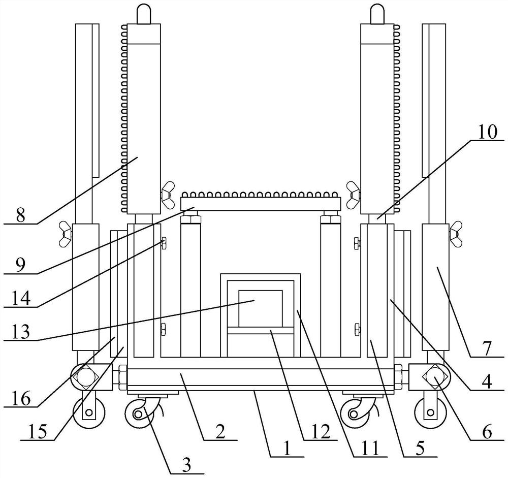 Welding device for post-cast strip closing-up net construction