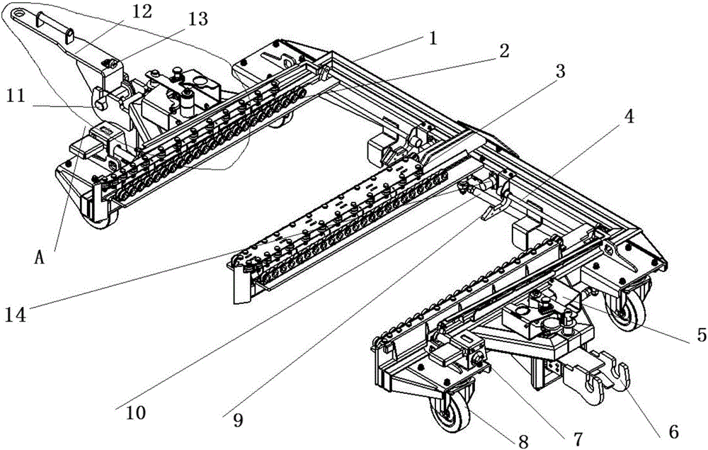 Mechanical tracking turnover car