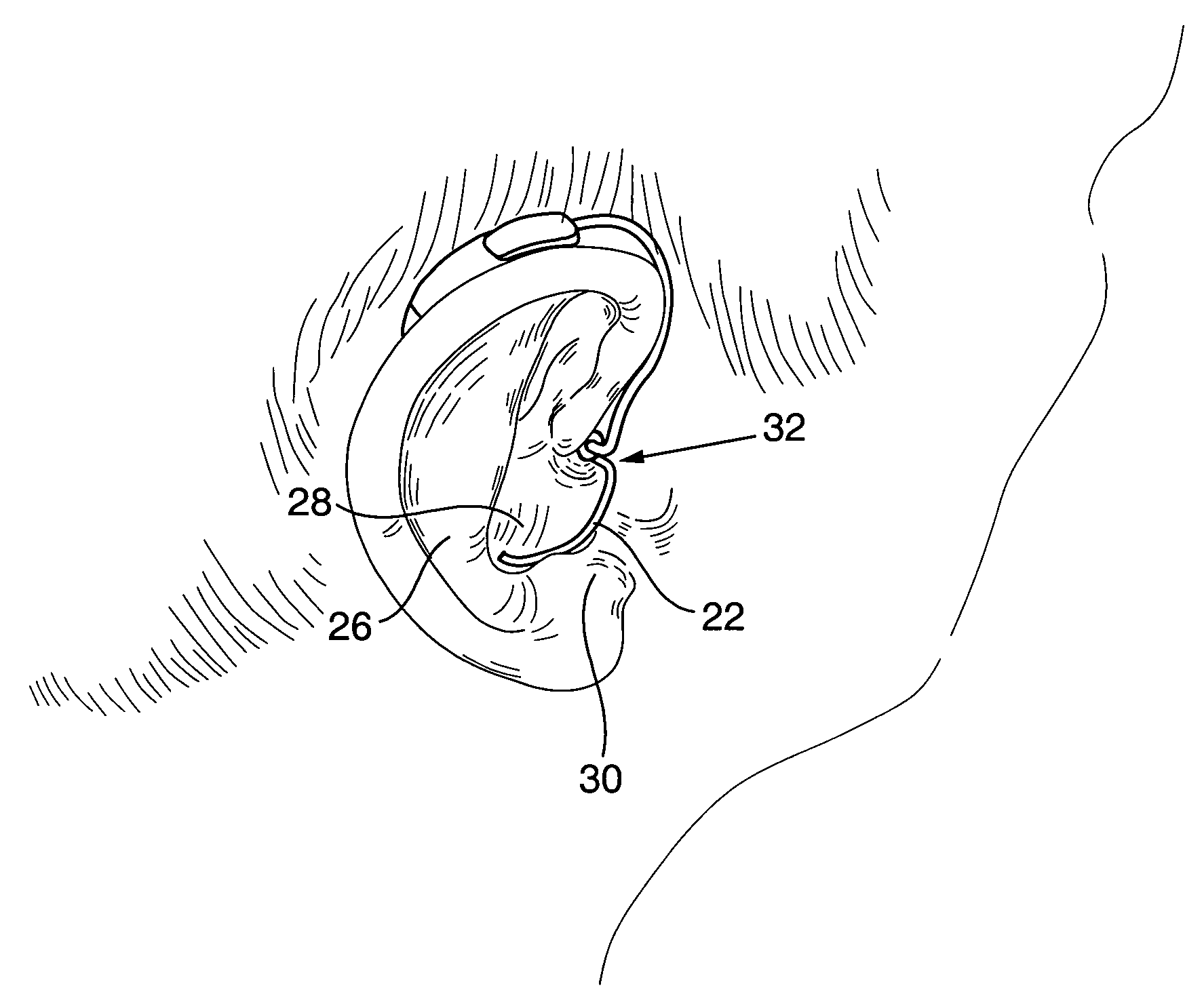 Retaining member for an earpiece