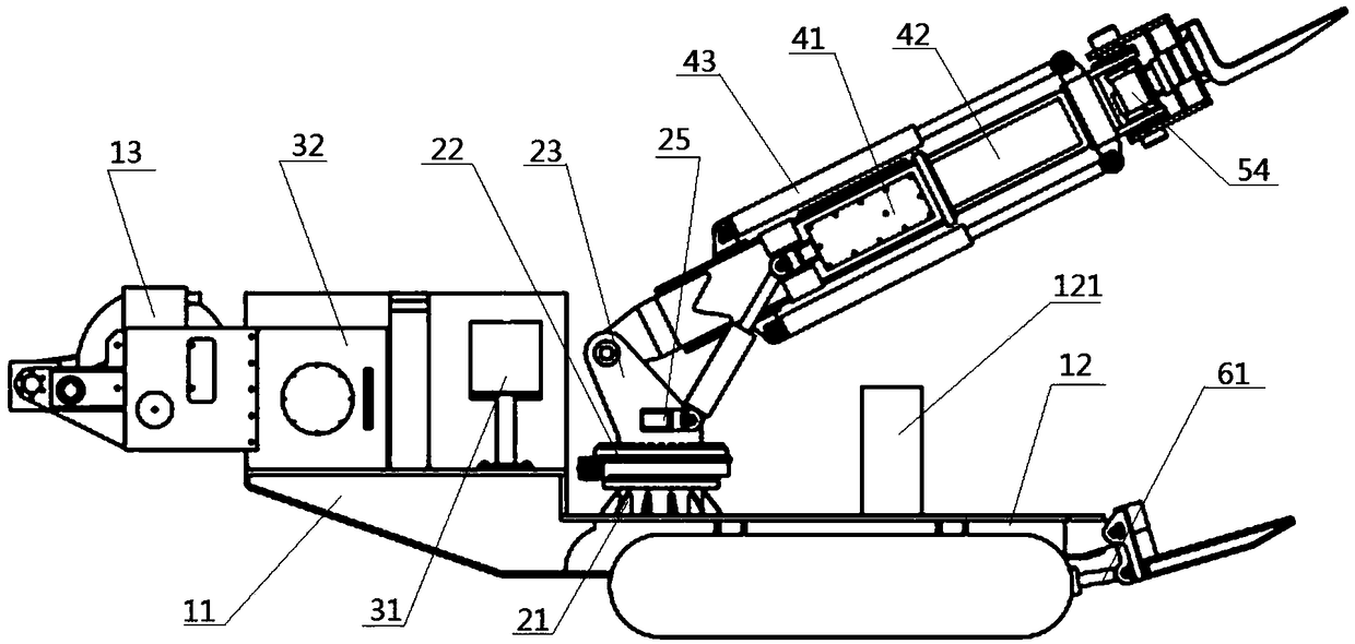 Unit support carrying machine for coal mine