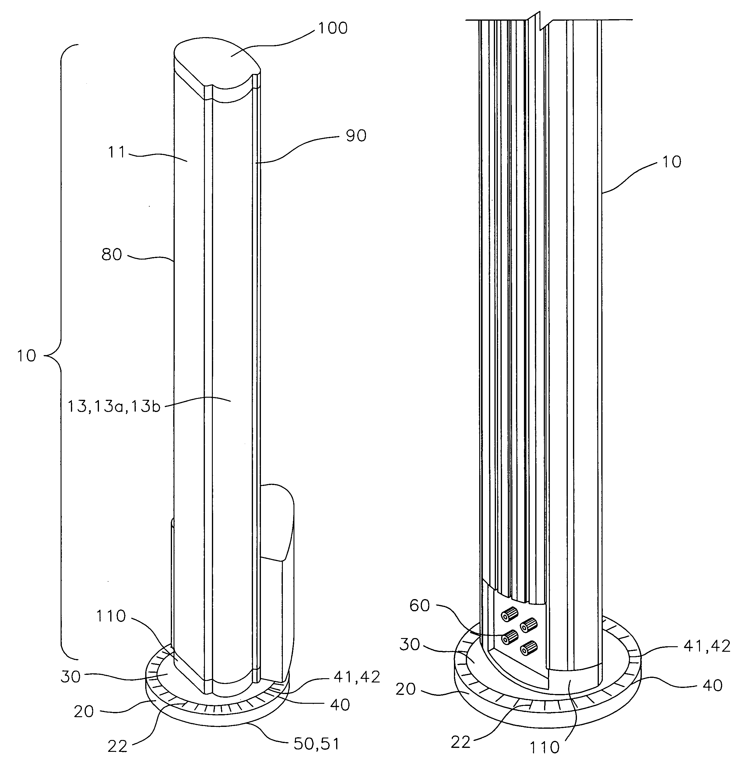 Surround sound positioning tower system and method