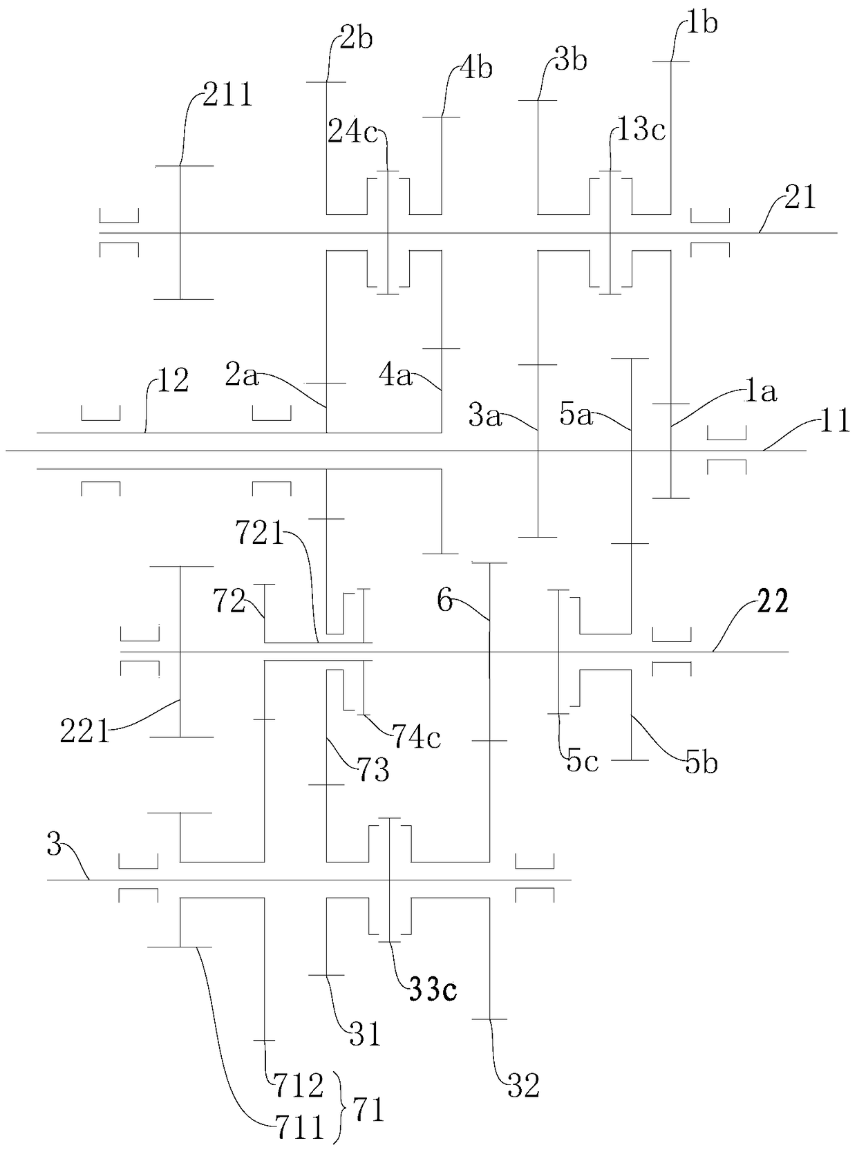 Hybrid electric vehicle and its reverse gear control method and power transmission system