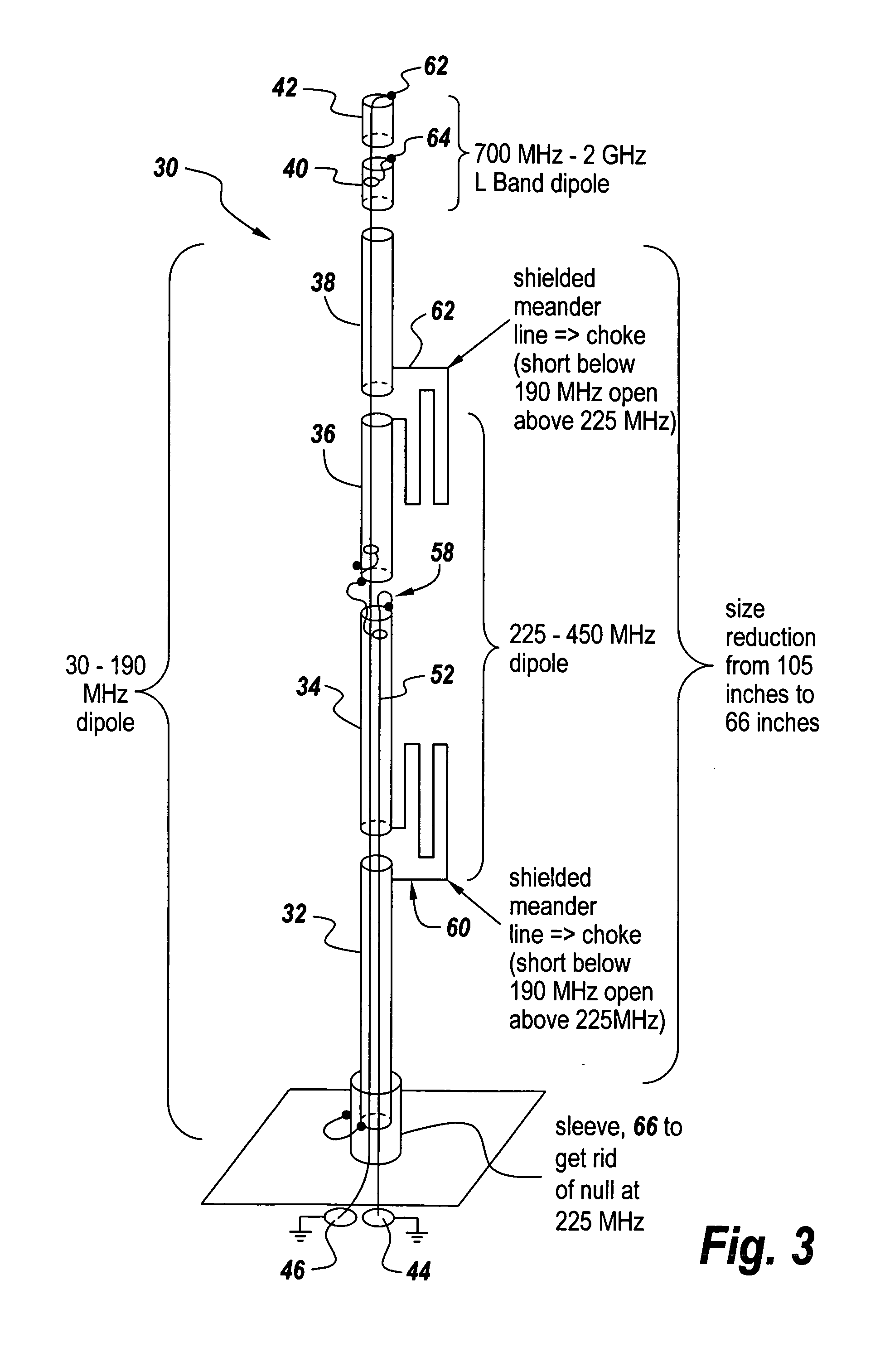 Multiband whip antenna