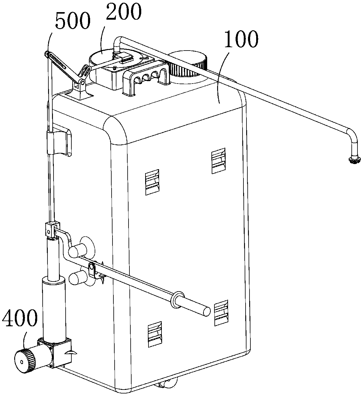 Multidirectional intermittent pesticide spraying equipment of crops and greening plants