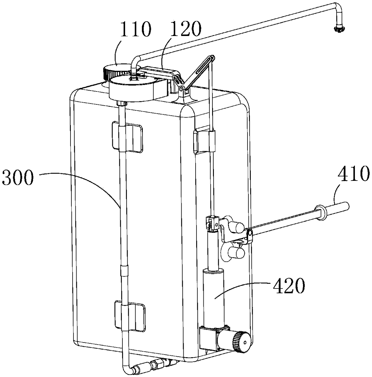 Multidirectional intermittent pesticide spraying equipment of crops and greening plants