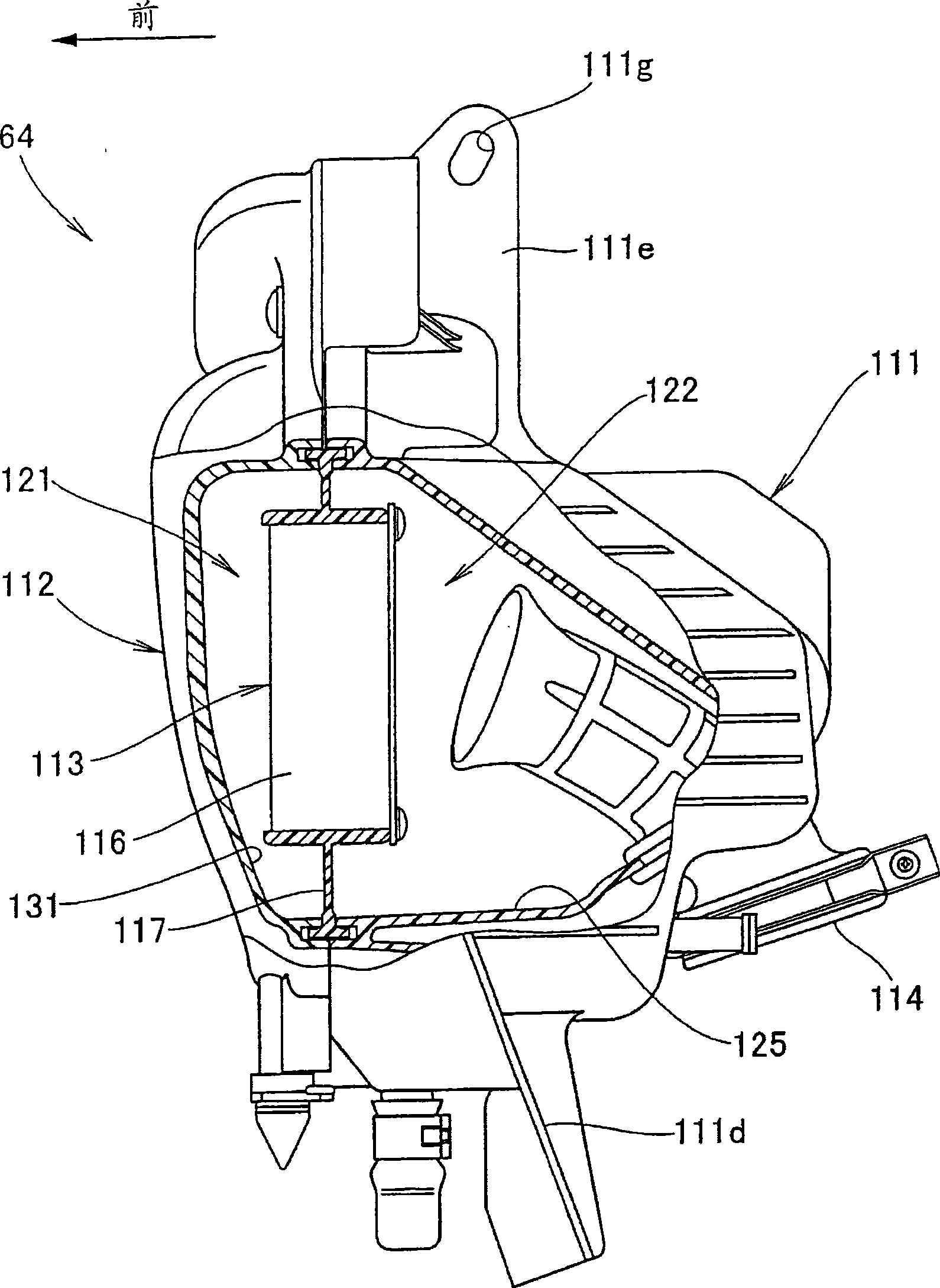 Air filtering device structure of automobiles with two wheels