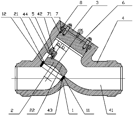 High pressure DC swing check valve