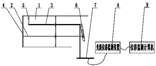 Anchorage structure displacement monitoring device based on optical spot displacement change