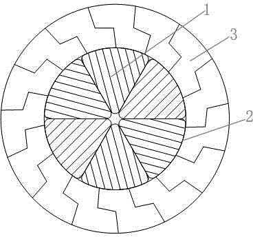 Ultra-large-section fanlike split conductor