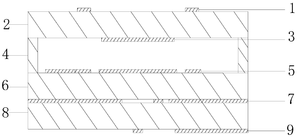 Silicon-based small-sized common-caliber dual-frequency dual-polarized broadband array antenna