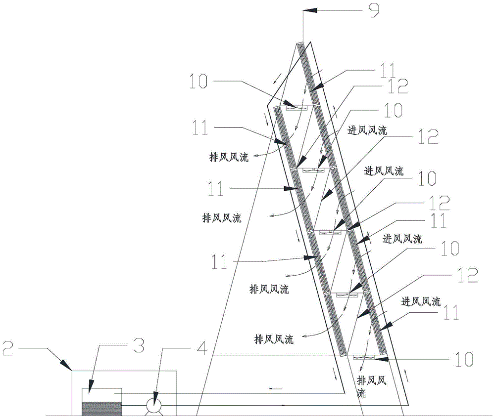 An air cooling device that uses cold airflow to cool down the temperature of brine