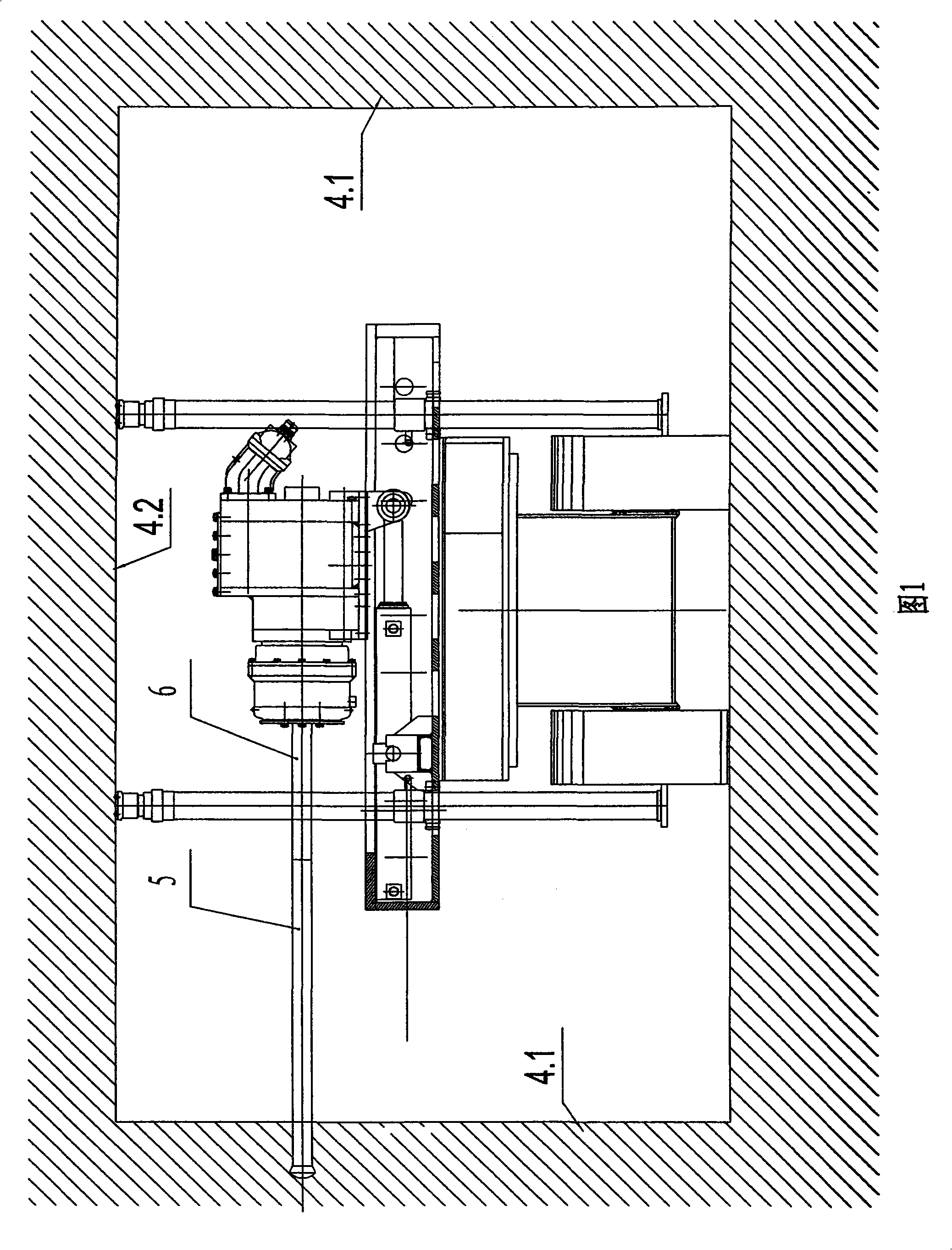 Drill carriage front and back supporting structure