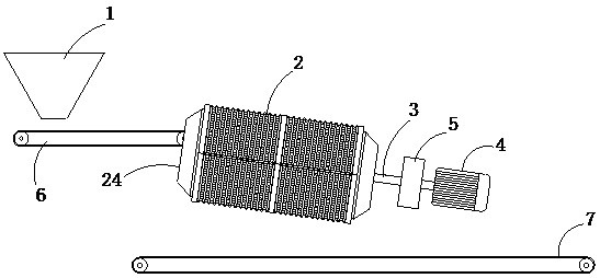 Glass crushing method and crushing device