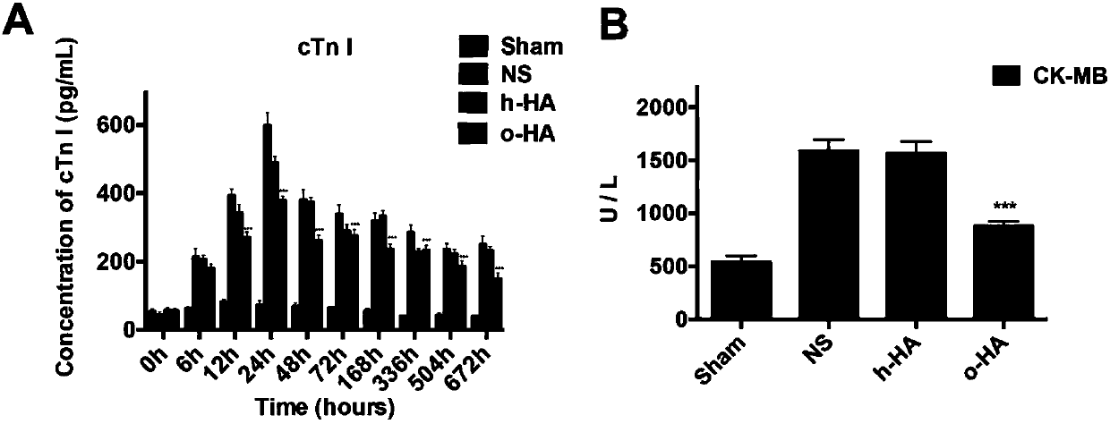 Use of HA-Oligo or salt of HA-Oligo in preparation of medicines for treating miocardial infarction