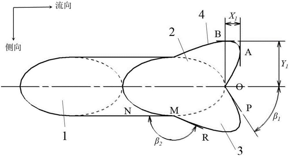 Gas film cooling hole structure used for thin-walled hot end part of gas turbine engine