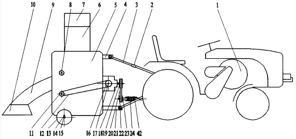 Rice-wheat section straw absorption, cutting and collection machinery